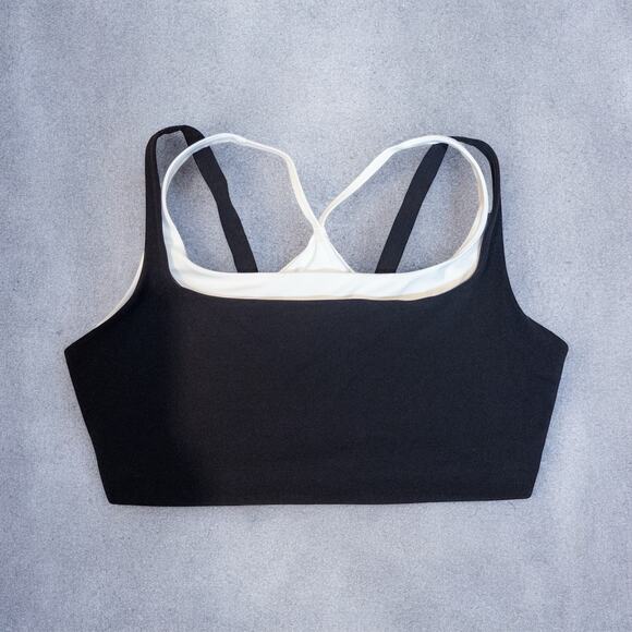 Athleta Double Up Black And White Sports Bra D-DD XL - Picture 3 of 5